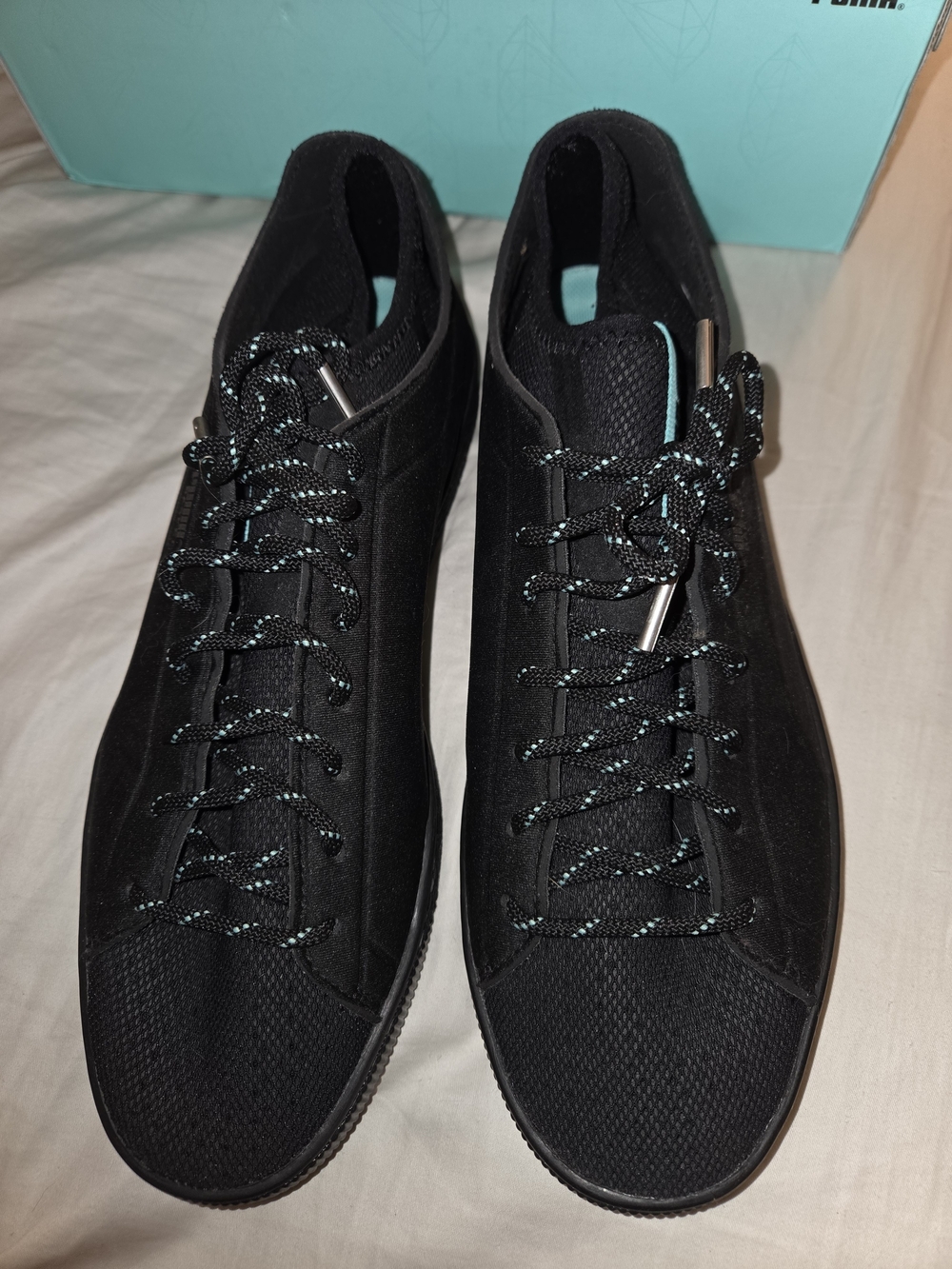 Puma Black Sneakers with Teal Accents